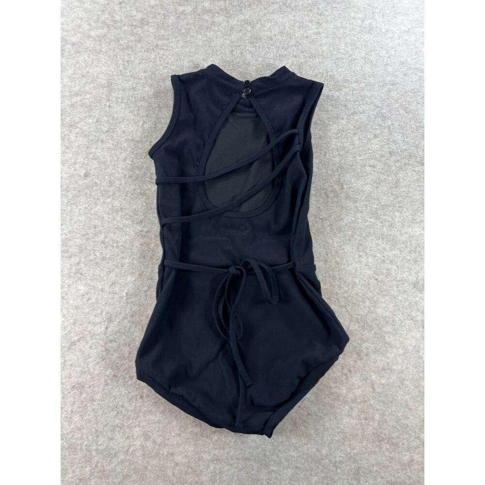 Evie's Closet Black Ribbed Leotard/ Swim Adult XS - Picture 2 of 4